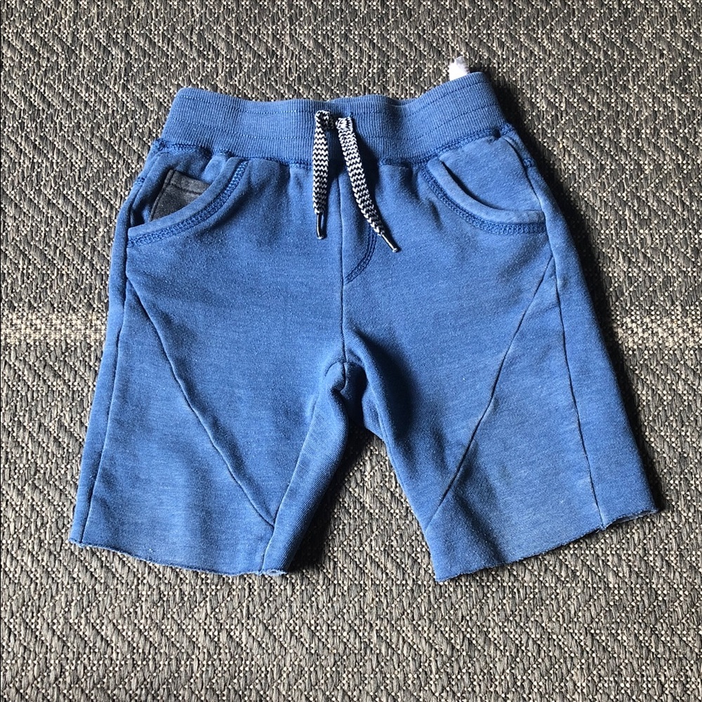 Comfort Stretch Blue Pull-On Kids Shorts with Drawstring